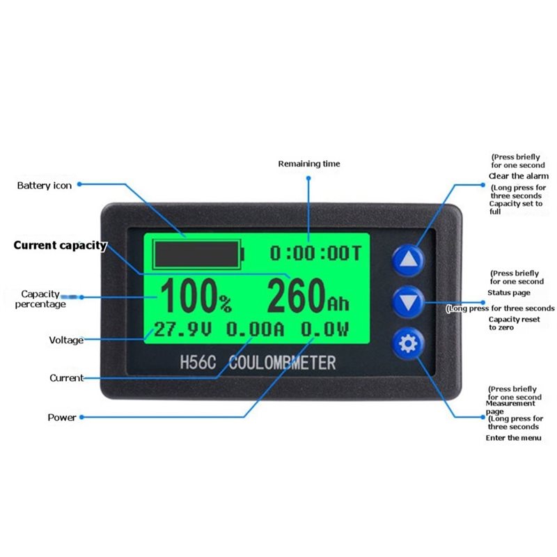 【НОВИНКА!】 H56CS DC100V Тестер – обзор и цена Battery Monitor Coulometer